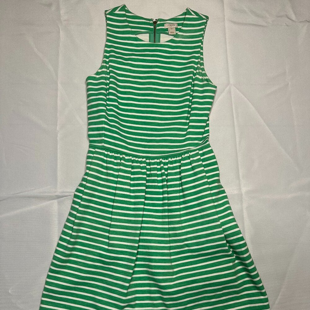 Green and White Striped J. Crew 'Daybreak' Dress